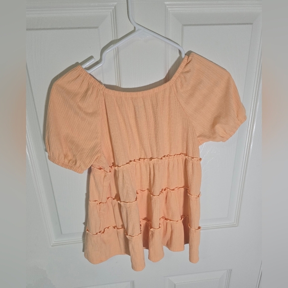 Wonder Nation Girls Tiered Flowy Babydoll Top Peach Orange XL - Picture 2 of 8